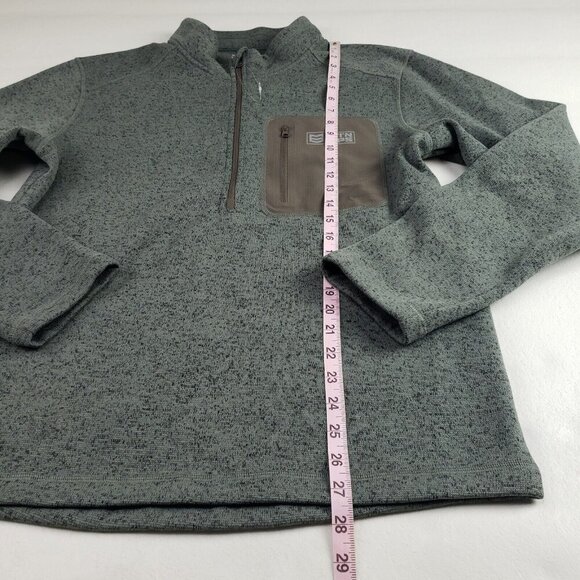 Mtn Ops Summit Fleece Jacket Mens Small Green 1/4 Zip Pullover Outdoor Winter - Picture 9 of 9